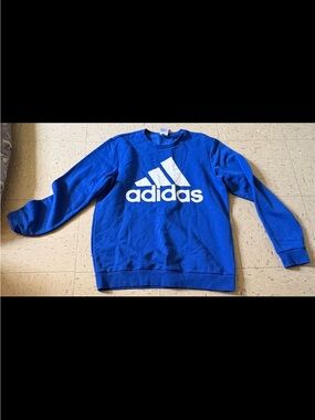 adidas Royal Blue Crewneck Sweatshirt with White Logo